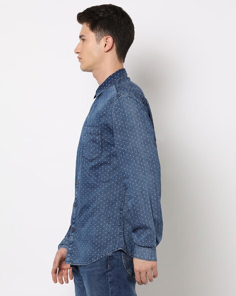 Denim printed shirt, Occasion : Casual Wear, Party Wear, Gender : Male at  Rs 551 / Piece in Pune