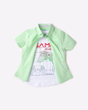Buy Green Shirts for Boys by KB TEAM SPIRIT Online