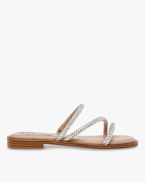 Cleo crystal-embellished flat sandals | LuisaWorld