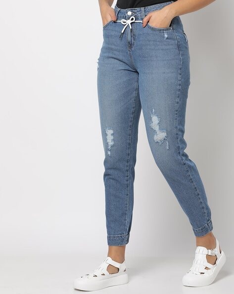 Plus size distressed joggers hot sale