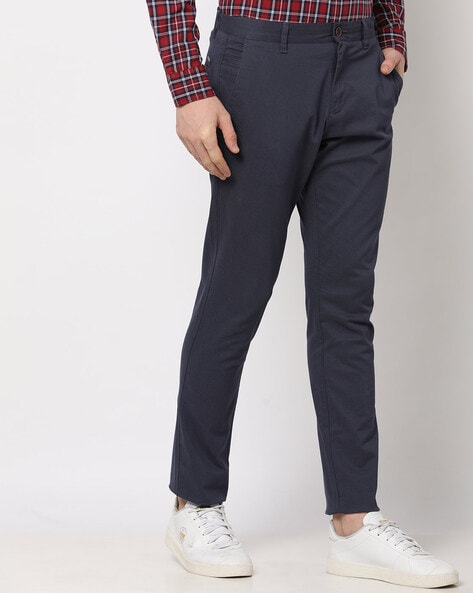 Buy Navy Trousers & Pants for Men by NETPLAY Online