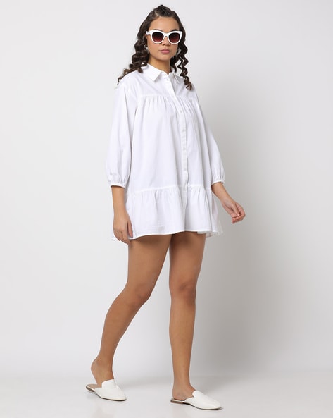 Buy Bewakoof White All Over Printed Oversized T-Shirt Dress for Women's  Online @ Tata CLiQ