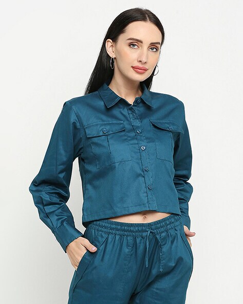 Cotton Shirt with Flap Pockets