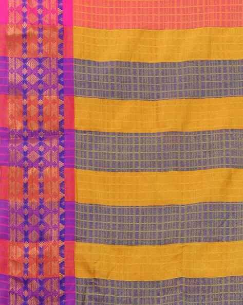 KORAVI SILK COTTON SAREE CHECKED TYPE WITH RUNNING BLOUSE