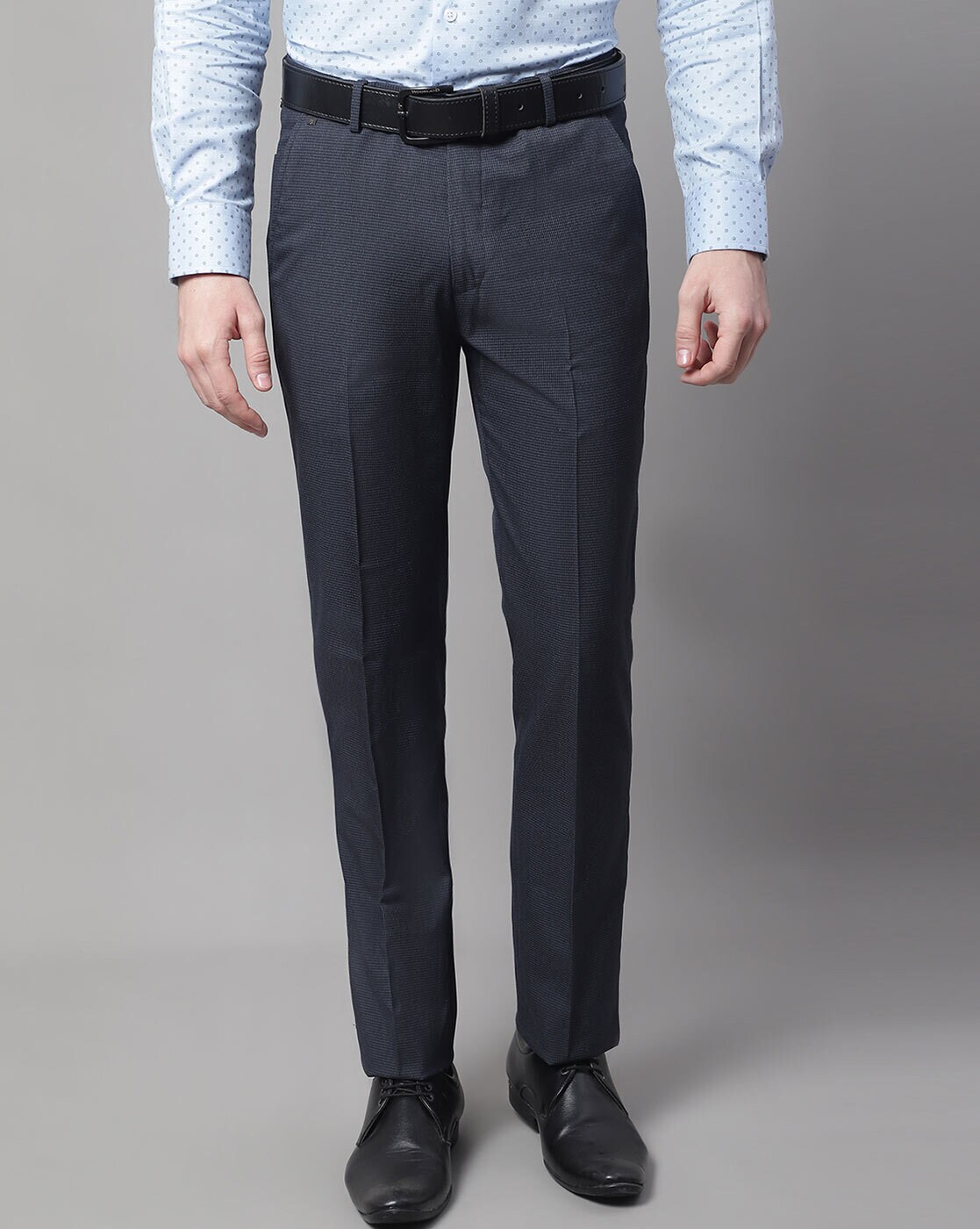 Buy Allen Solly Men Navy Regular Casual Trousers online