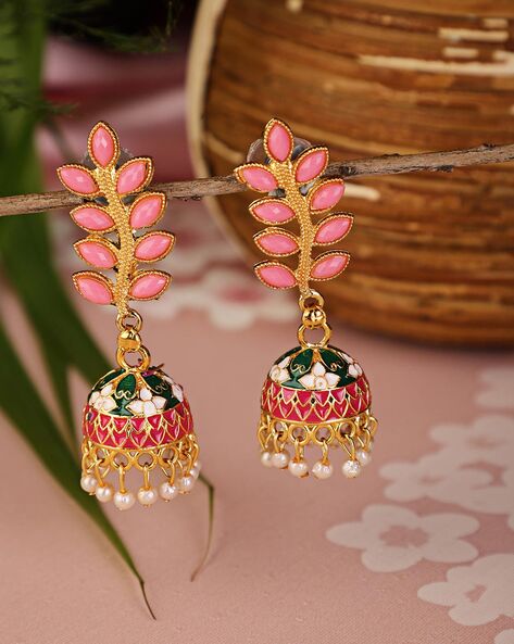 22K Gold Plated Gift Jhumka Earrings Indian 3