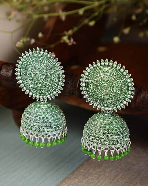 13570er Silver-Plated Jhumka Earrings