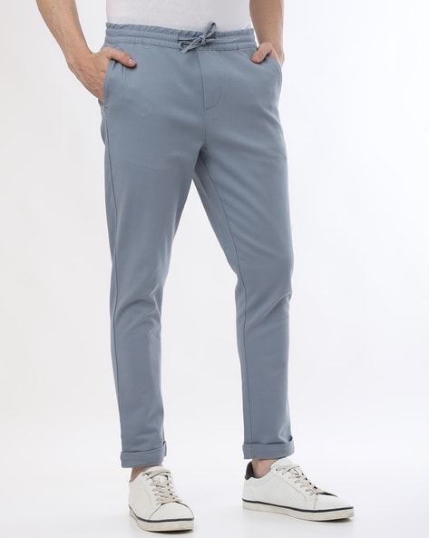 Buy Mens Smart Casual Rugby Trousers Chino Cotton Trousers Pants with  Elasticated Waist Drawstrings Loose Fit Online at desertcartKUWAIT