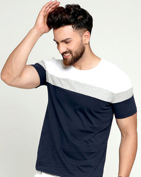 Buy Navy Blue Tshirts for Men by AUSK Online | Ajio.com