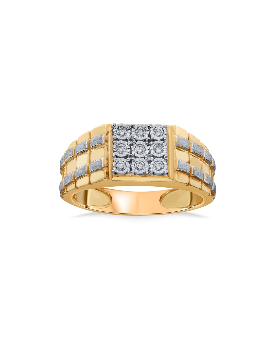 Dazzlingrock Collection Round White Diamond Square Cluster Wedding Ring for  Men (0.30 ctw, Color I-J, Clarity I2-I3) in 10K Yellow Gold, Size 9.5 -  Walmart.com