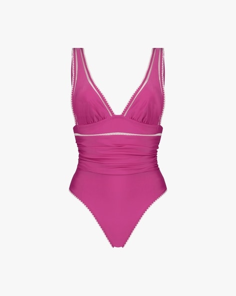 Buy Hunkemoller Sicily High-Leg Wrap Swimsuit, Sunkist coral Color Women