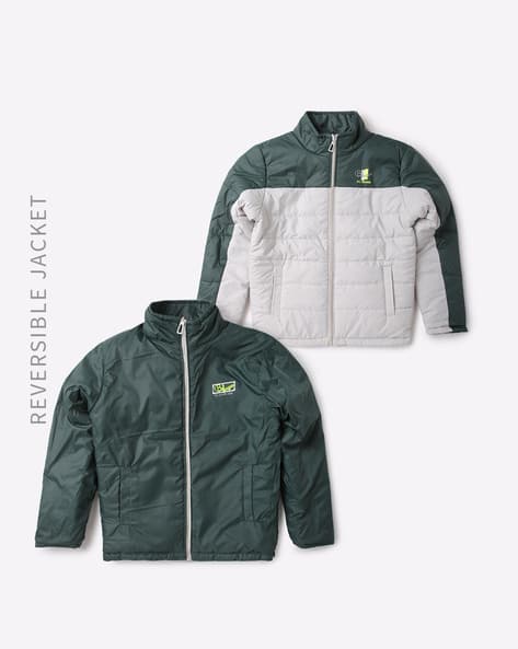 Quilted Zip-Front Reversible Jacket