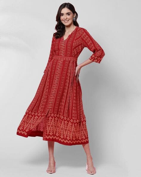 Fit Flare Dress with Waist Tie-Up