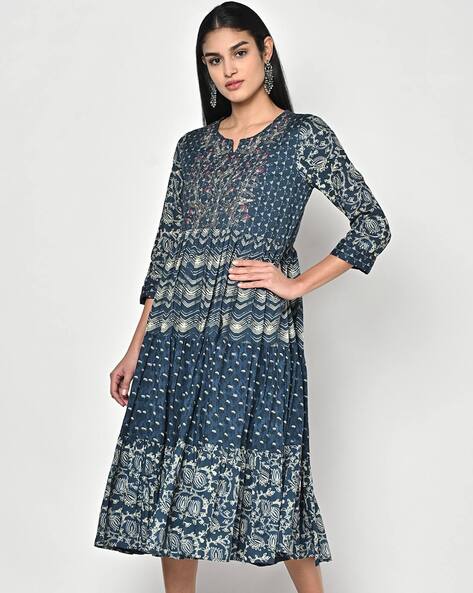 Buy Biba Black Printed Maxi Dress for Women Online @ Tata CLiQ