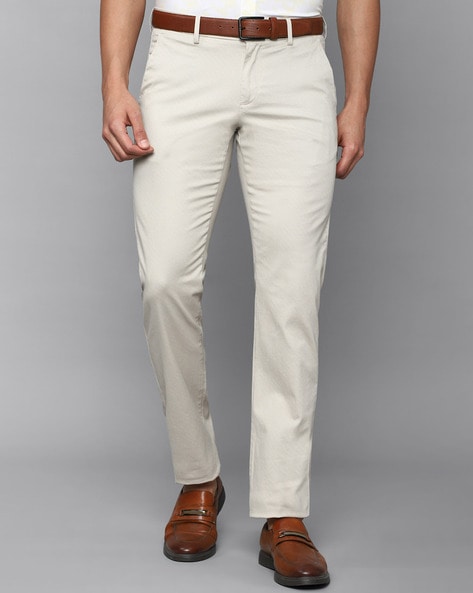 Buy Men Khaki Slim Fit Solid Casual Trousers Online  342636  Allen Solly