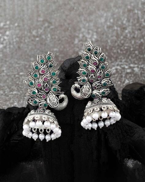 Graceful Earrings, Jhumka Oxidized Earrings , Black Jhumka Earrings for  Women & Girls