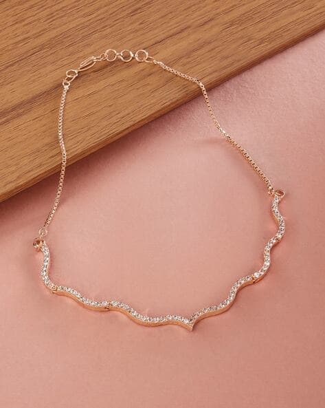 Buy Rose Gold Necklaces Pendants for Women by ZAVERI PEARLS