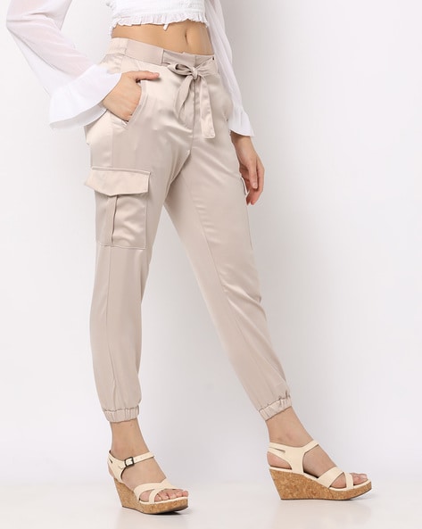 Women's Beige Cargo Pants Out Pocket | Ally Fashion