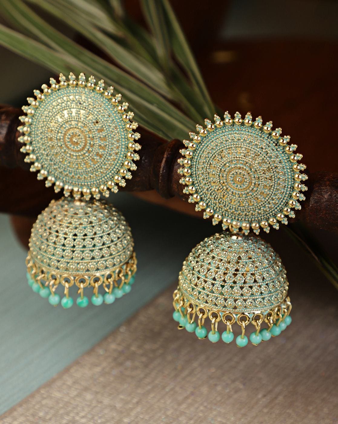 Indian Gold Plated Bollywood Style Kundan Chandbali Earrings Green Jewelry  Set | eBay
