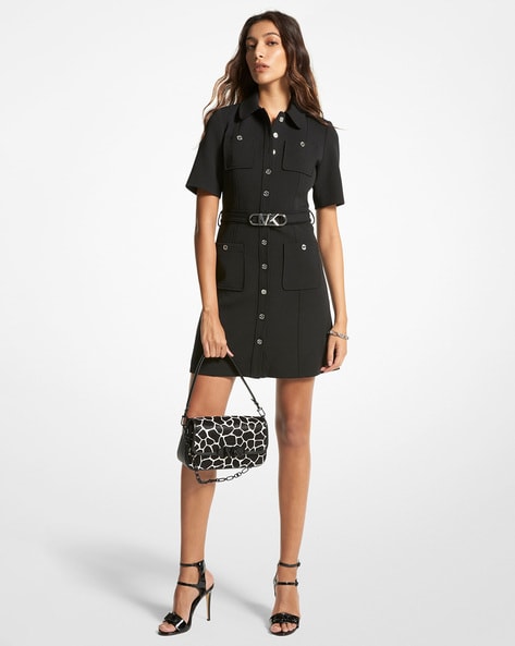 Buy Michael Kors Stretch Crepe Belted Utility Dress