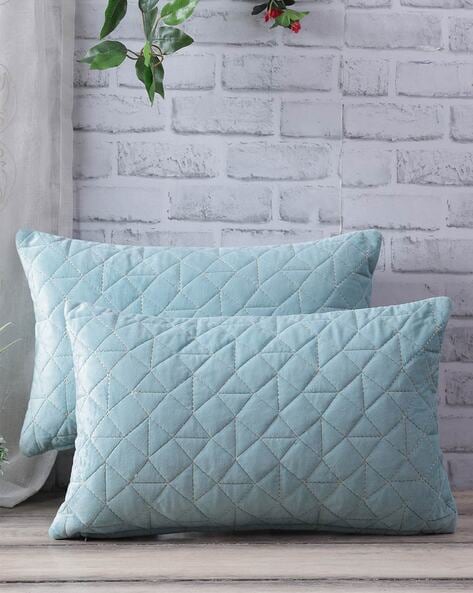 Set of 2 Quilted Cushion Covers 20 x 12