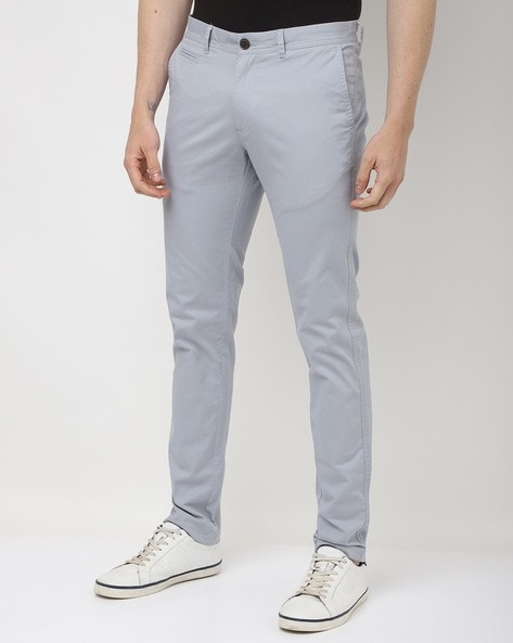 Buy Men Grey Solid Brooklyn Fit Trousers online  Looksgudin