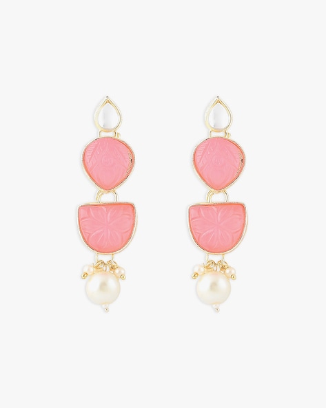 Delicate Flower and Coral Colored Resin Drop Earrings by Eric et Lydie – JJ  Caprices