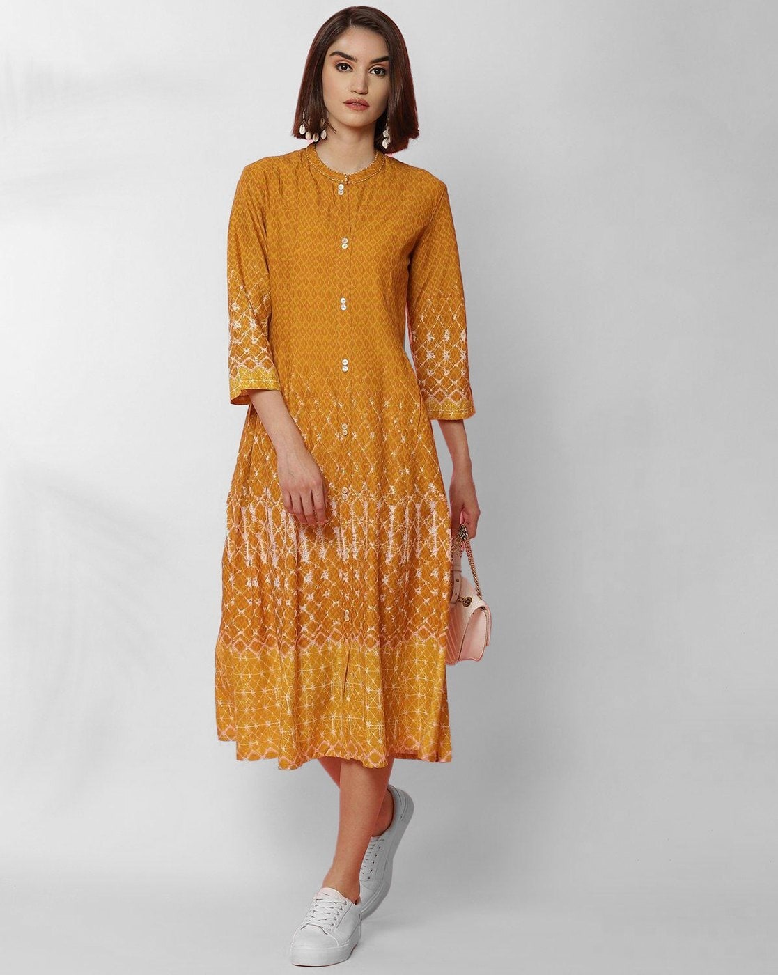 Buy Orange Cotton Straight Kurta Salwar Suit Set (Kurta, Cross Yoke Salwar)  for INR1499.50 | Biba India
