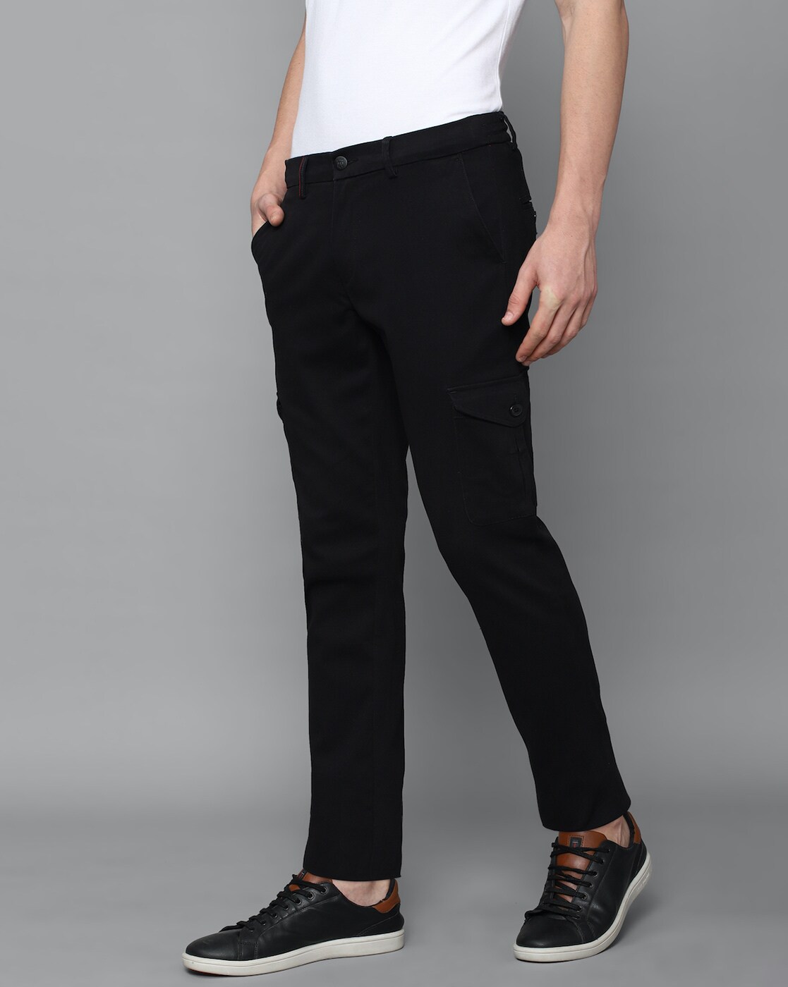 Men Baggy Fit Flat-Front Cargo Pants