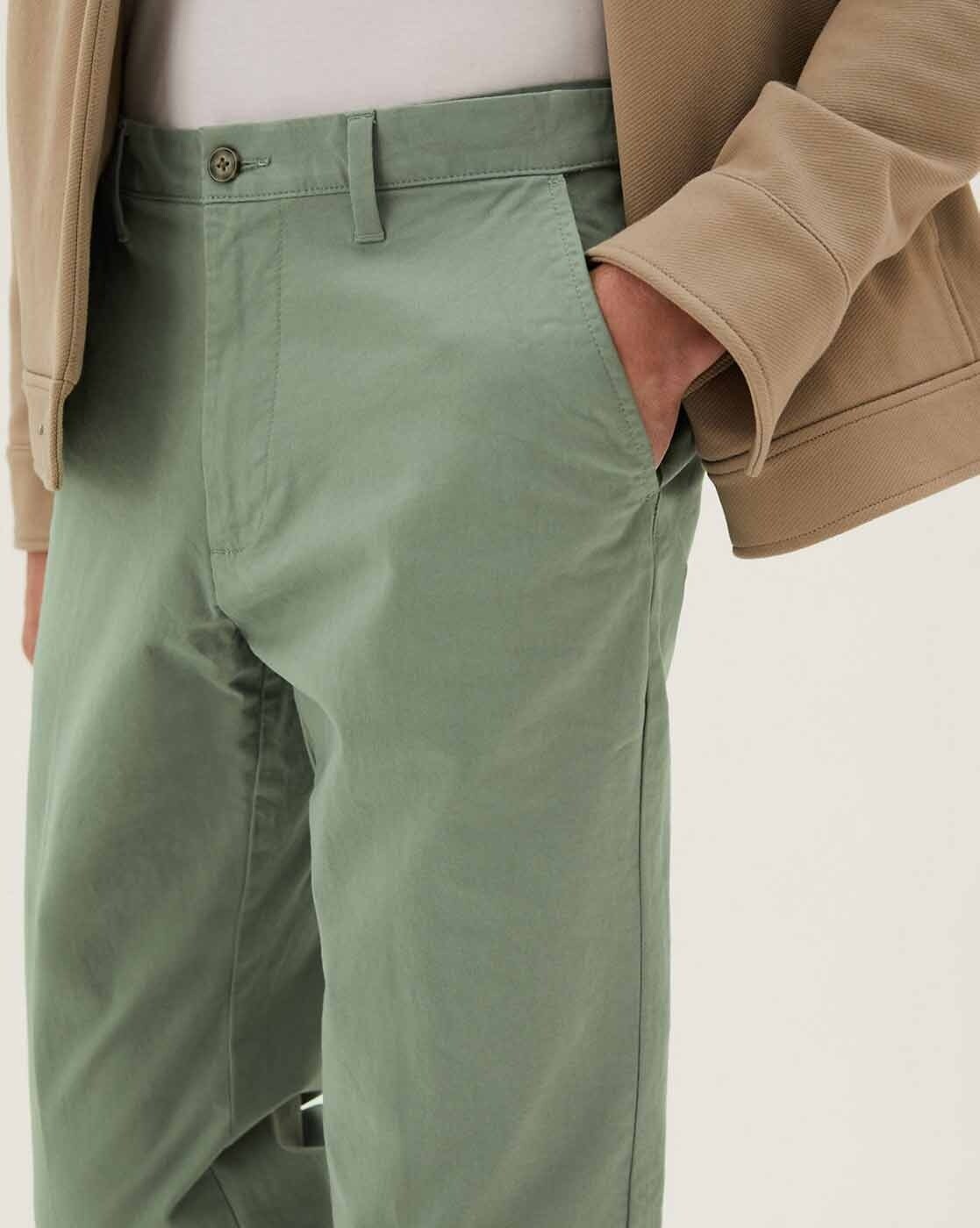 Buy Green Trousers & Pants for Men by Marks & Spencer Online