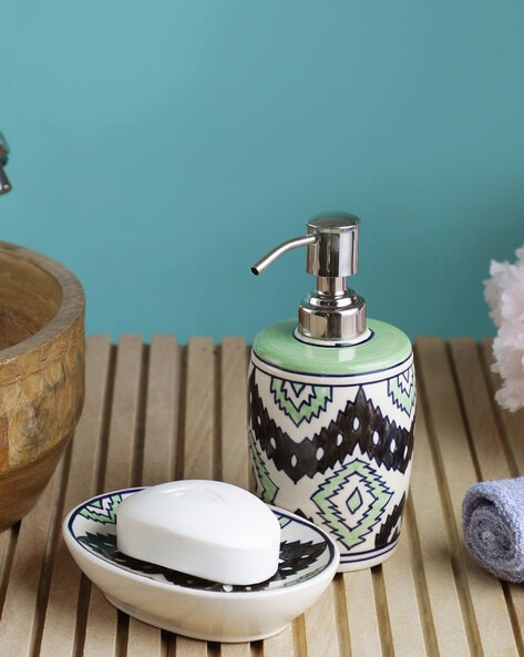 Ceramic Soap Dispenser with Soap Dish