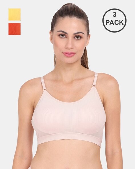 Pack of 3 Striped Non-Wired Sports Bras
