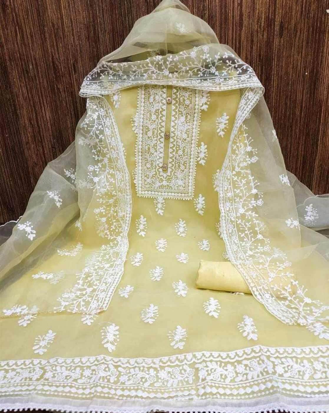 Buy Yellow Dress Material for Women by GRIVA DESIGNER Online ...