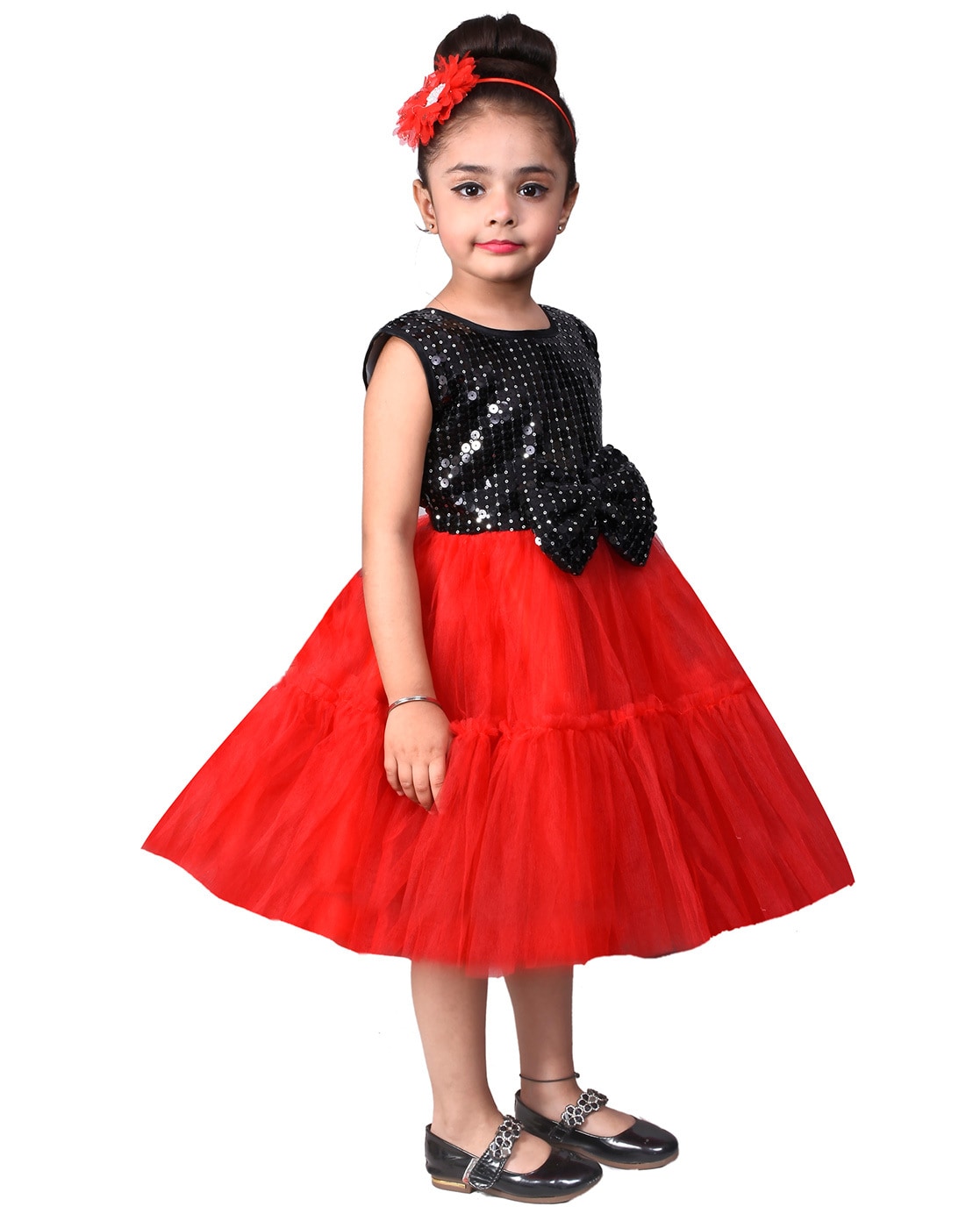 Girls Hand Smocked Summer Dress Black Red Polka Dots