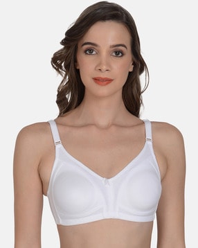 Buy Elina Women's White cotton Hosiery removable padded sports bra