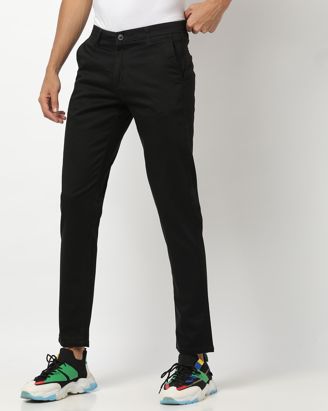 Buy Black Trousers & Pants for Men by CLUB CHINO Online 