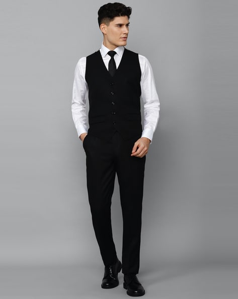 Buy Louis Philippe Black Three Piece Suit Online - 693999
