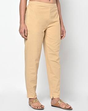ethnic curry Straight Fit Cotton Flat-Front Pants-picture-40
