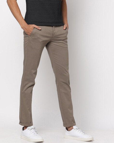 John Players Skinny Fit Flat-Front Chinos