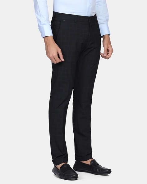 Buy BLACKBERRYS Structured Polyester Viscose Slim Fit Men's Work Wear  Trousers | Shoppers Stop
