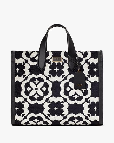Super love and cute with Manhattan Oversized Spade Flower Monogram Chenille  Fabric Large Tote from @katespadeny…