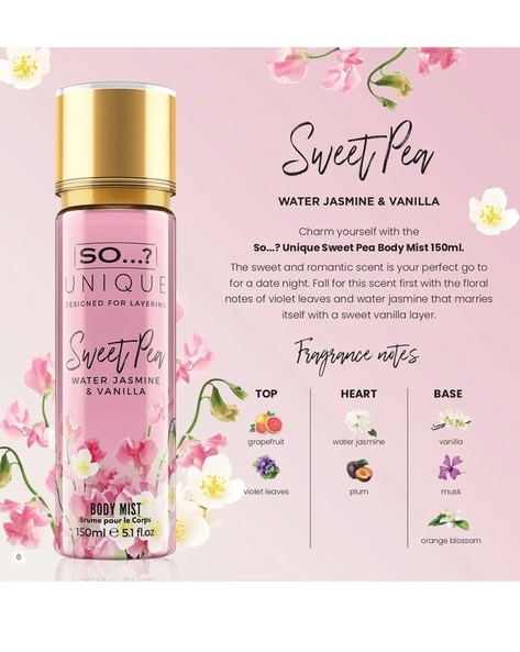 Pink pea body mist hot sale