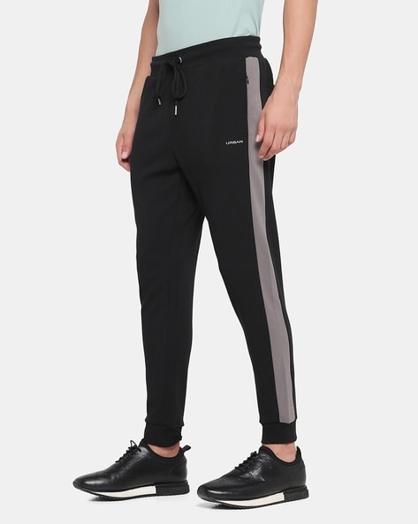 Black slim sales fit joggers mens