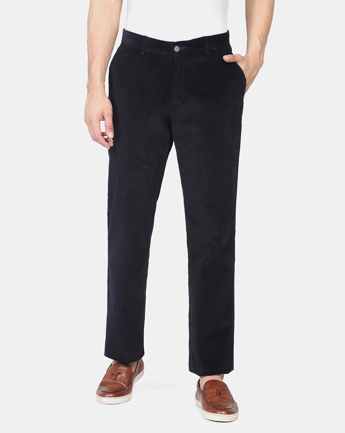 Buy BLACKBERRYS Mens 4 Pocket Regular Fit Solid Formal Trousers | Shoppers  Stop