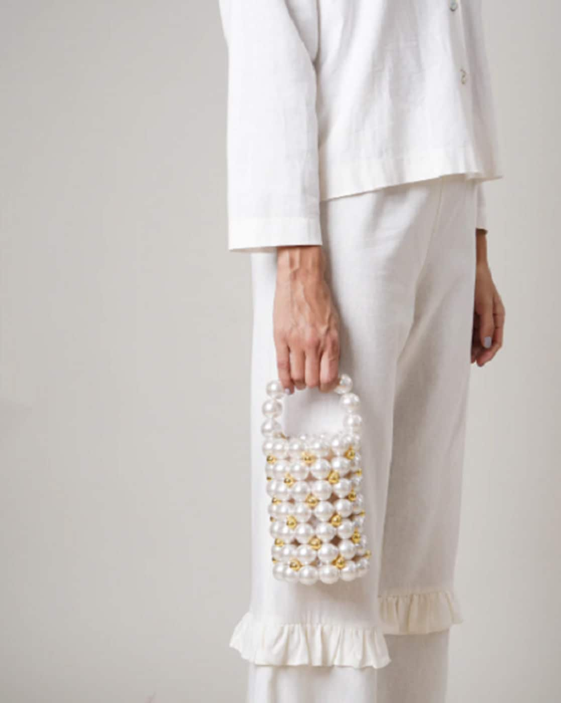 Buy VANINA Pearl Mini Basket Bag Pearl White Color Women AJIO LUXE