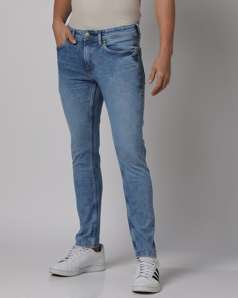 Heavily Washed Skinny Fit Jeans