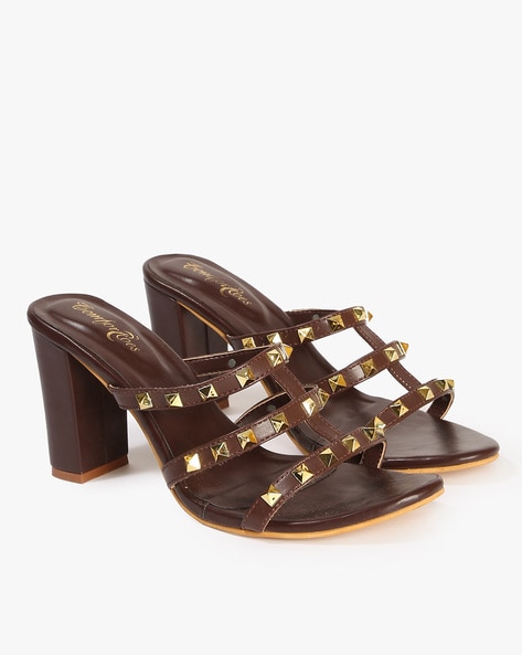 Celine Brown/Cognac Gladiator Sandals Gold Studded Size 41 / 11 | eBay