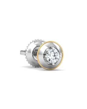 kuberbox White Gold Diamond Stud Earring-picture-41
