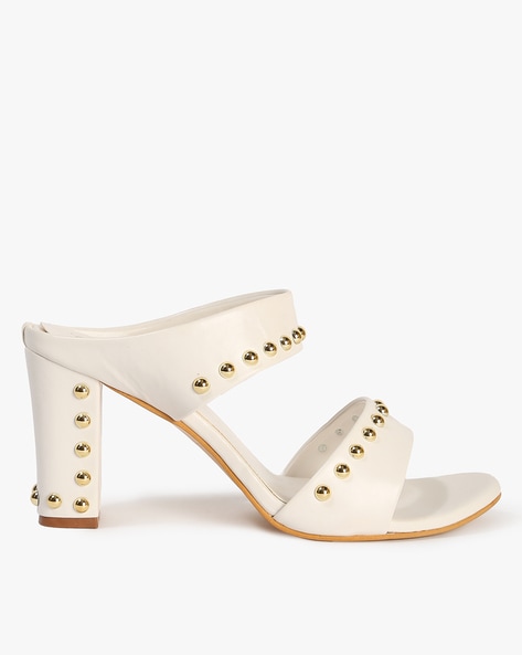 Studded Block Heeled Sandals