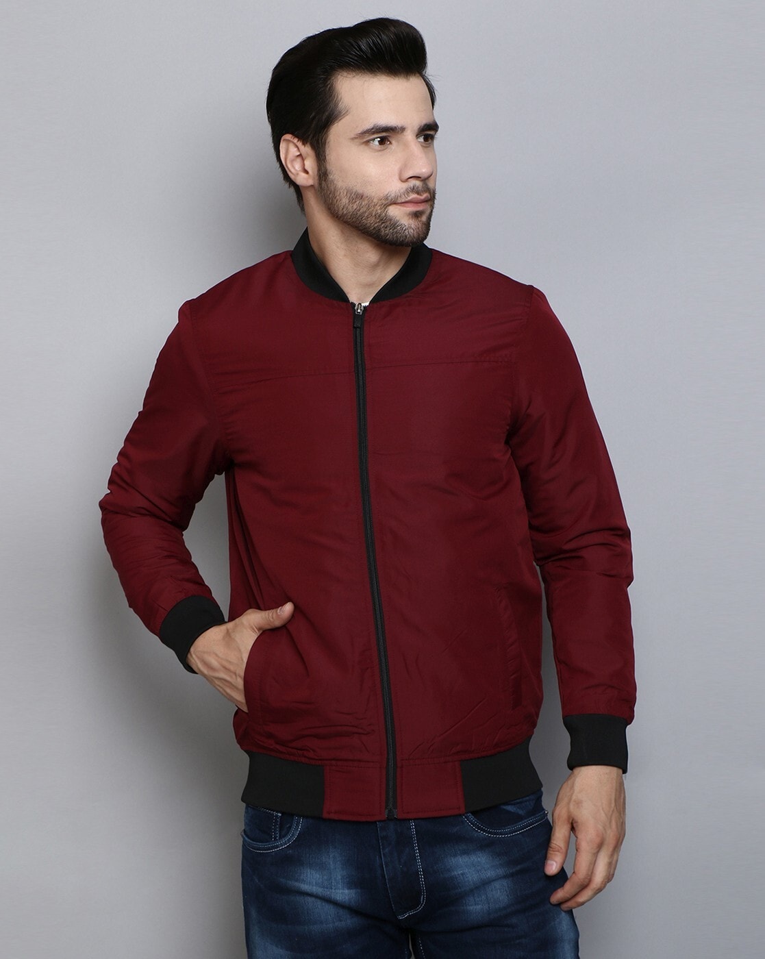 Maroon Embroidered Kurta Jacket Set for men | Shreeman